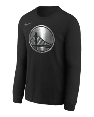 Подростковая футболка Golden State Warriors Courtside Big Kids' Nike NBA Boxy Long-Sleeve