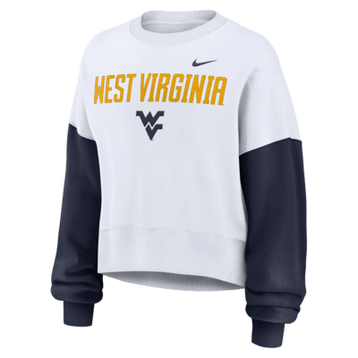 Sudadera de cuello redondo sin cierre universitaria Nike para mujer West Virginia Mountaineers Primetime