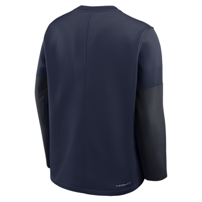 Playera de manga larga universitaria Nike Therma-FIT para hombre West Virginia Sideline Coach