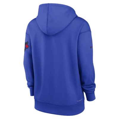 Sudadera con gorro sin cierre Nike Dri-FIT de la MLB para mujer Toronto Blue Jays Authentic Collection City Connect Practice