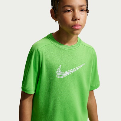 Playera de entrenamiento de manga corta Dri-FIT para niño talla grande Nike Multi