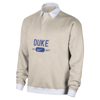 Polo de manga larga universitaria Nike para hombre Duke Club Fleece