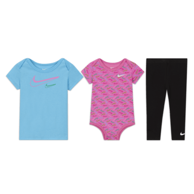 Nike Swoosh Logo Baby (12-24M) 3-Piece Bodysuit Set