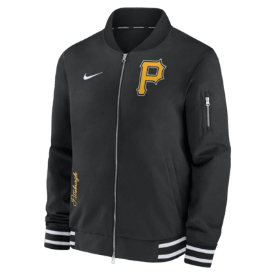 Chamarra bomber Nike de la MLB de cierre completo para hombre Pittsburgh Pirates Authentic Collection