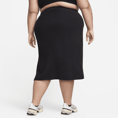 Nike Sportswear Chill Rib Women's Slim Midi Skirt (Plus Size)