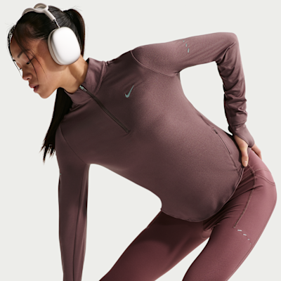 나이키 스위프트 여성 드라이 핏 UV 쿼터집 러닝 탑