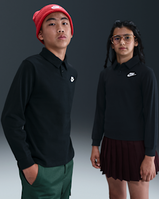 Детские  Nike Sportswear Club Big Kids' Knit Long-Sleeve Polo