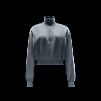 Damska bluza dresowa o skróconym kroju z zamkiem 1/2 Nike Sportswear Phoenix Fleece