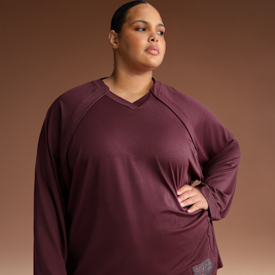 NikeSKIMS Airy Women's Oversized V-Neck Long-Sleeve Top
