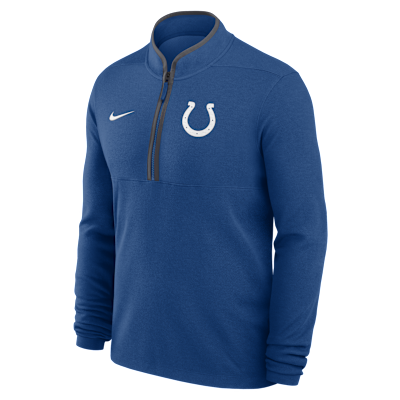 Playera de manga larga Nike Dri-FIT de la NFL de cierre completo para hombre Indianapolis Colts Logo Victory