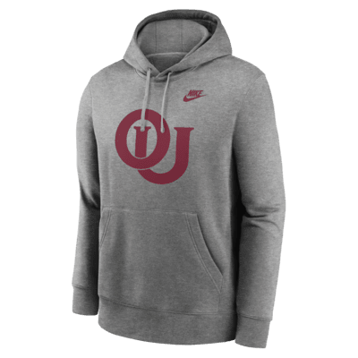 Sudadera con gorro sin cierre universitaria Nike para hombre Pklahoma Sooners Legacy Club Primary Logo