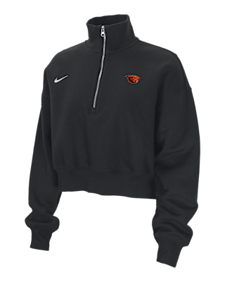Женские  Oregon State Phoenix Fleece Nike College Cropped 1/4-Zip Top