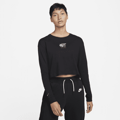 nike long sleeve cropped tops