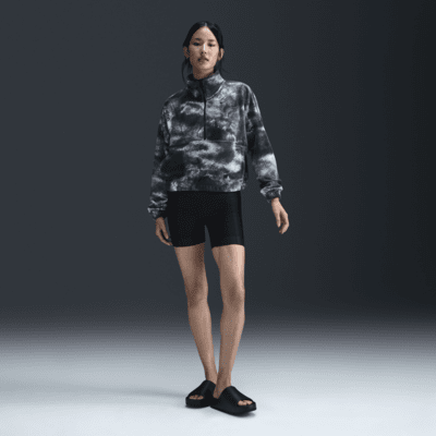 Nike One Therma-FIT Oversize-Oberteil aus Fleece mit Halbreißverschluss und Print (Damen)