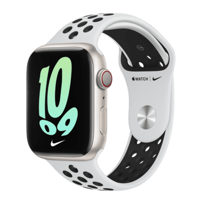 Apple Watch Series 7 (GPS + Cellular) With Nike Sport Band 45mm Starlight Aluminium Case