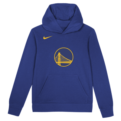 Sudadera con gorro sin cierre Nike de la NBA para niños talla grande Golden State Warriors Club