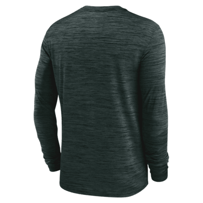 Nike Men's Green Bay Packers Sideline Velocity Long Sleeve T-Shirt - Dark Grey Heather - XL Each