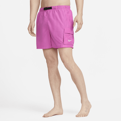 Nike Men's 5 Belted Packable Swim Trunks.
