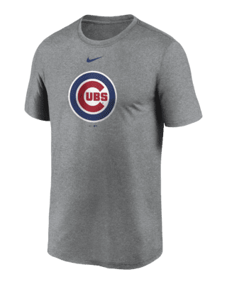 Chicago Cubs Shirt Mens 2XL XXL Gray Blue Nike 3/4 Sleeve Dri Fit MLB Logo