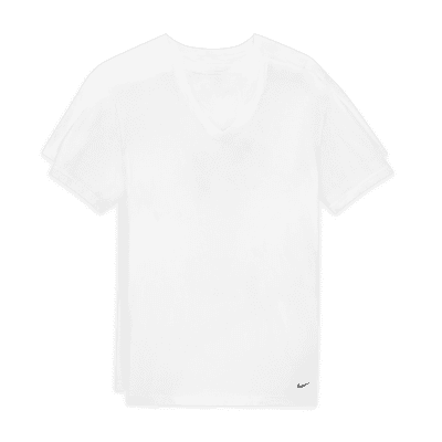 Nike Everyday Cotton Stretch Men's Slim Fit V-Neck Undershirt (2-Pack)