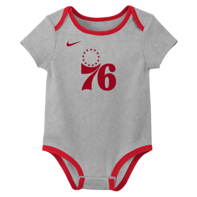 Philadelphia 76ers Baby Nike NBA 3-Pack Bodysuit Set