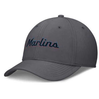 Gorra Nike Dri-FIT de la MLB para hombre Miami Marlins Swoosh