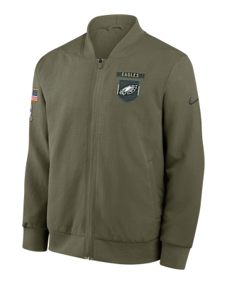 Мужская куртка Philadelphia Eagles Salute to Service Sideline Nike NFL Full-Zip Bomber