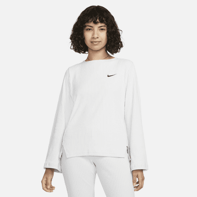 Playera de manga larga de tela de punto de canalé para mujer Nike Sportswear