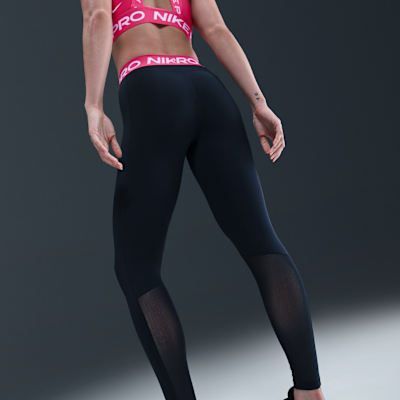 Dámské legíny Nike Pro se středně vysokým pasem a síťovanými díly
