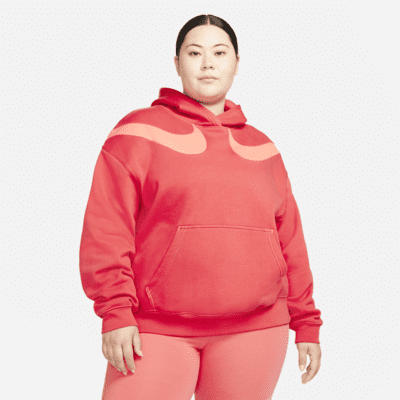 nike red hoodie swoosh