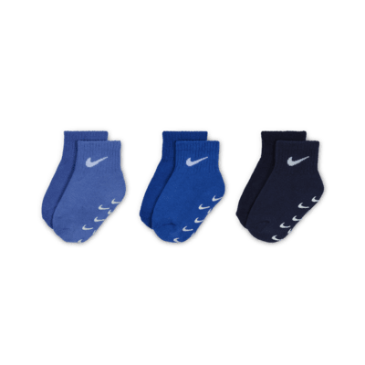 Nike Baby (12-24M)/Toddler Gripper Ankle Socks (3 Pairs)