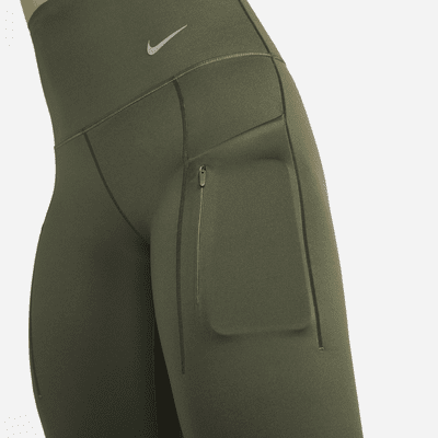 Leggings de tiro alto de 7/8 de sujeción firme con bolsillos para mujer Nike Go