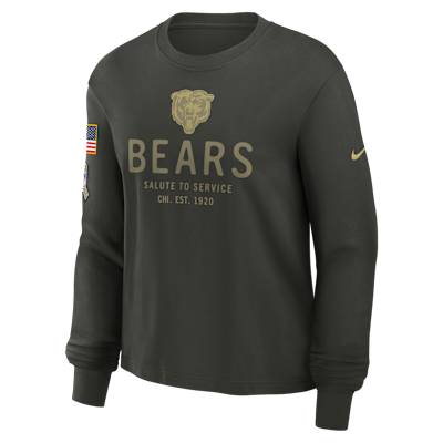 Chicago Bears Salute to Service Sideline Women's Nike Dri-FIT NFL Long-Sleeve T-Shirt