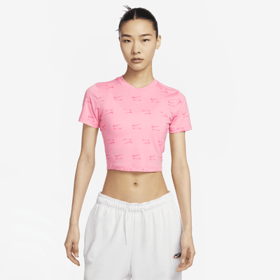 Nike Air Women's Slim-fit Printed Crop T-Shirt. Nike PH