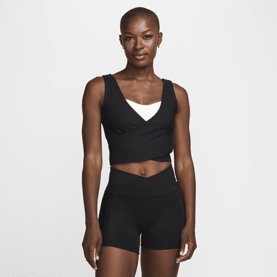 Nike One Fitted Rib cropped tanktop met Dri-FIT voor dames