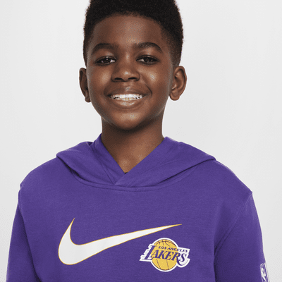 Felpa con cappuccio Los Angeles Lakers Club Fleece Essential Nike NBA – Ragazzo