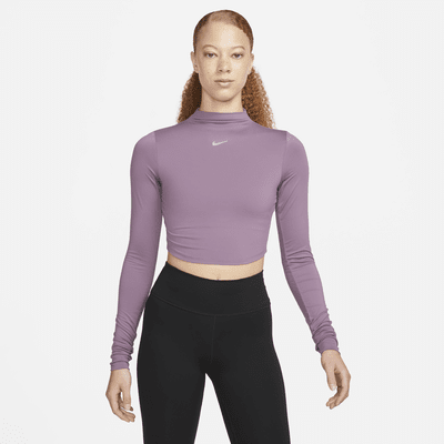 Camisola de manga comprida recortada Nike Dri-FIT One Luxe para mulher. Nike  PT