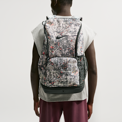 grey black and white nike backpack SB - RPM and the structured lower compartment adds practical extra storage while helping the bag hold its shape Nike Elite Pro Basketball schoolbag