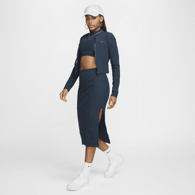 Falda slim midi para mujer Nike Sportswear Chill Rib