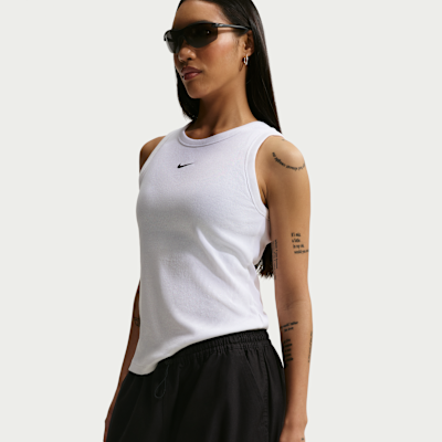 Playera de tirantes de tela de canalé ajustada para mujer Nike Sportswear