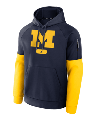 Мужское худи Michigan Wolverines Fitness Men’s Jordan Brand Therma College Pullover Hoodie для тренировок