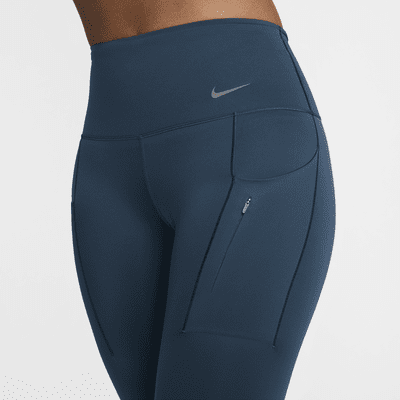 Leggings cropped de tiro alto y sujeción firme con bolsillos para mujer Nike Go