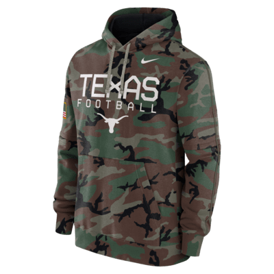 Sudadera con gorro sin cierre universitaria Nike para hombre Texas Longhorns Military Appreciation Club