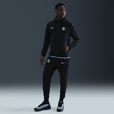 Chamarra de fútbol Nike Total 90 de tejido Fleece de cierre completo para hombre Chelsea FC Tech Windrunner