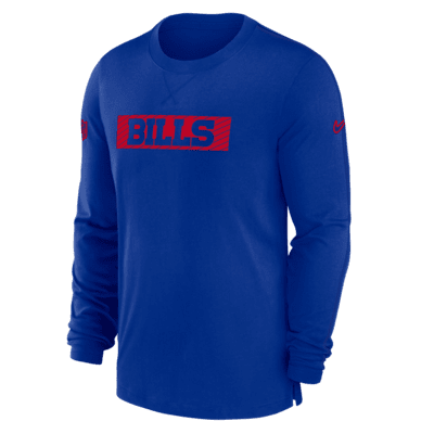 Playera de manga larga Nike Dri-FIT para hombre Buffalo Bills Sideline Player Team Issue