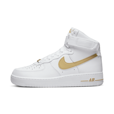 white and gold air force 1 high top