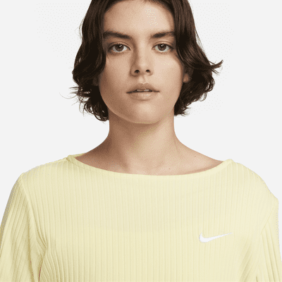 Playera de manga larga de tela de punto de canalé para mujer Nike Sportswear