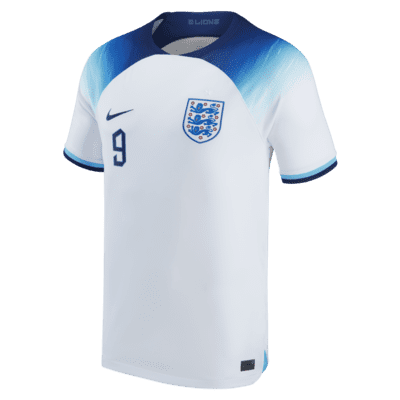 Jersey de fútbol Nike Dri-FIT de la selección nacional de Inglaterra local 2022/23 Stadium (Harry Kane) para niños talla grande