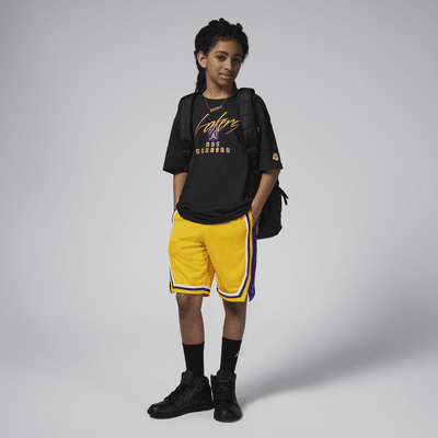 Los Angeles Lakers Courtside Statement Edition Jordan NBA Max90-T-shirt til større børn (drenge)