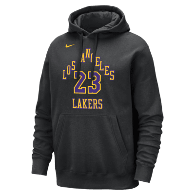 LeBron James Los Angeles Lakers Club Fleece City Edition Men's Nike NBA Pullover Hoodie